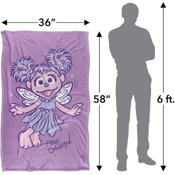 ❌SOLD❌Sesame Street Simple Abby Super Soft Throw Blanket 36" x 58" - Picture 7 of 8